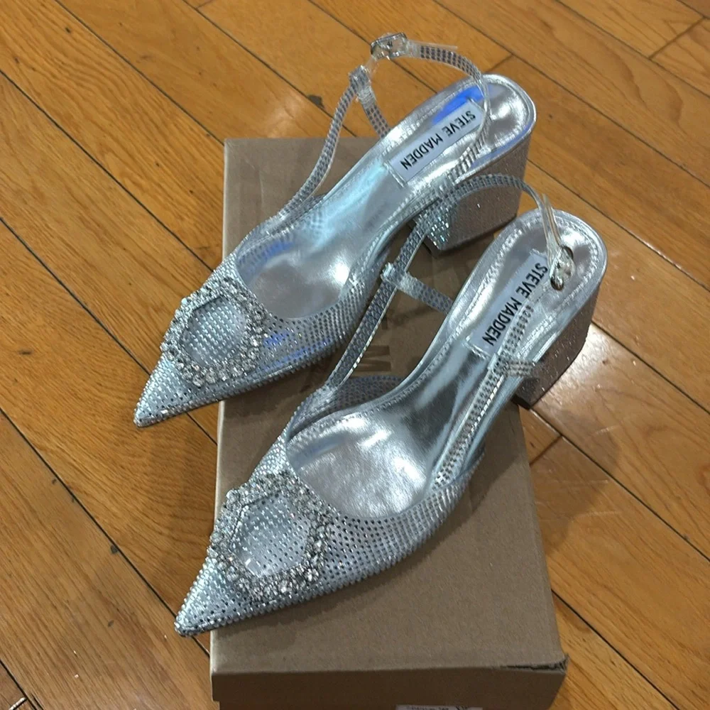 Steve Madden Bergen Heel in Clear Size: 6